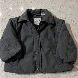 Zara Kids Charcoal Puffer Jacket